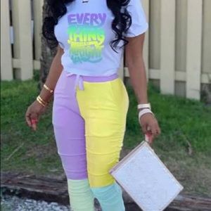 Lovely Trendy Letter Two-Piece Pants Set